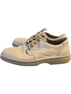 Rieker Style Off-White Crinkle Leather Comfort Oxfords